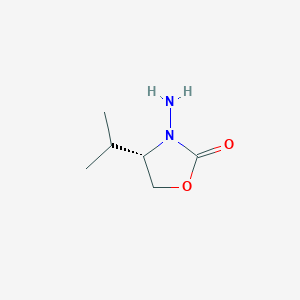 molecular formula C6H12N2O2 B3042001 (S)-3-amino-4-isopropyloxazolidin-2-one CAS No. 458524-23-7