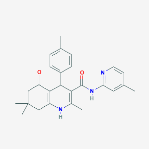 molecular formula C26H29N3O2 B304211 2,7,7-trimethyl-4-(4-methylphenyl)-N-(4-methylpyridin-2-yl)-5-oxo-1,4,5,6,7,8-hexahydroquinoline-3-carboxamide 