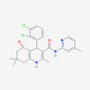 molecular formula C25H25Cl2N3O2 B304213 4-(2,3-dichlorophenyl)-2,7,7-trimethyl-N-(4-methyl-2-pyridinyl)-5-oxo-1,4,5,6,7,8-hexahydro-3-quinolinecarboxamide 
