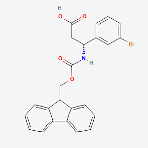 molecular formula C24H20BrNO4 B3042146 (R)-3-((((9H-Fluoren-9-yl)methoxy)carbonyl)amino)-3-(3-bromophenyl)propanoic acid CAS No. 517905-85-0