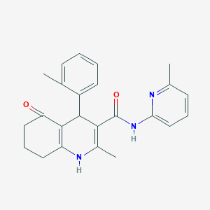 molecular formula C24H25N3O2 B304215 2-methyl-4-(2-methylphenyl)-N-(6-methyl-2-pyridinyl)-5-oxo-1,4,5,6,7,8-hexahydro-3-quinolinecarboxamide 