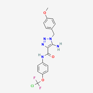 molecular formula C18H16ClF2N5O3 B3042174 5-amino-N-{4-[chloro(difluoro)methoxy]phenyl}-1-(4-methoxybenzyl)-1H-1,2,3-triazole-4-carboxamide CAS No. 524036-00-8
