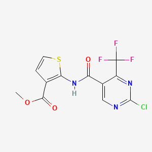 molecular formula C12H7ClF3N3O3S B3042176 Methyl 2-(([2-chloro-4-(trifluoromethyl)pyrimidin-5-yl]carbonyl)amino)thiophene-3-carboxylate CAS No. 524924-27-4