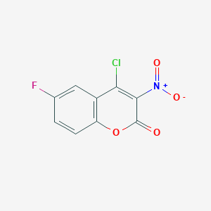 molecular formula C9H3ClFNO4 B3042186 4-Chloro-6-fluoro-3-nitrocoumarin CAS No. 527751-31-1