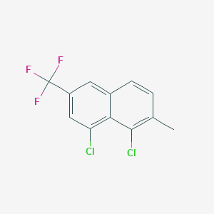 molecular formula C12H7Cl2F3 B3042234 1,8-Dichloro-2-methyl-6-(trifluoromethyl)naphthalene CAS No. 537033-72-0