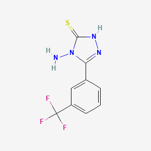 molecular formula C9H7F3N4S B3042243 4-Amino-5-[3-(trifluoromethyl)phenyl]-1,2,4-triazole-3-thiol CAS No. 537050-10-5