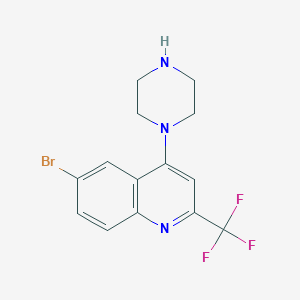 1-[6-Bromo-2-(trifluoromethyl)quinol-4-yl]piperazine
