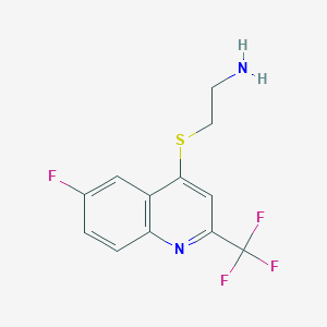molecular formula C12H10F4N2S B3042261 4-(2-Aminoethylthio)-6-fluoro-2-(trifluoromethyl)quinoline CAS No. 541539-74-6