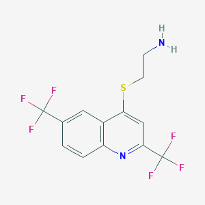 molecular formula C13H10F6N2S B3042263 4-(2-Aminoethylthio)-2,6-bis(trifluoromethyl)quinoline CAS No. 541539-76-8