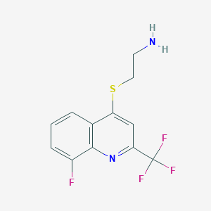 molecular formula C12H10F4N2S B3042265 4-(2-Aminoethylthio)-8-fluoro-2-(trifluoromethyl)quinoline CAS No. 541539-78-0