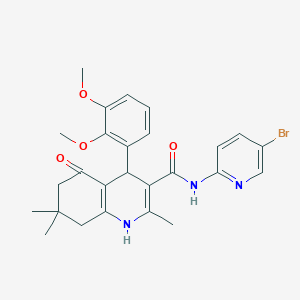 molecular formula C26H28BrN3O4 B304228 N-(5-bromo-2-pyridinyl)-4-(2,3-dimethoxyphenyl)-2,7,7-trimethyl-5-oxo-1,4,5,6,7,8-hexahydro-3-quinolinecarboxamide 