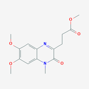 molecular formula C15H18N2O5 B030423 3-(6,7-二甲氧基-4-甲基-3-氧代-3,4-二氢喹喔啉-2-基)丙酸甲酯 CAS No. 131426-28-3