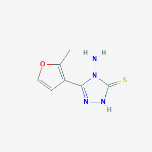 molecular formula C7H8N4OS B3042302 4-氨基-5-(2-甲基-3-呋喃基)-4H-1,2,4-三唑-3-硫醇 CAS No. 560998-03-0