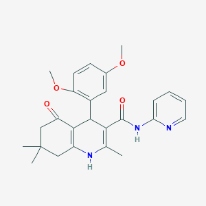 molecular formula C26H29N3O4 B304232 4-(2,5-dimethoxyphenyl)-2,7,7-trimethyl-5-oxo-N-(2-pyridinyl)-1,4,5,6,7,8-hexahydro-3-quinolinecarboxamide 