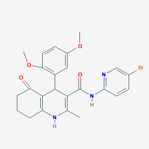 molecular formula C24H24BrN3O4 B304233 N-(5-bromo-2-pyridinyl)-4-(2,5-dimethoxyphenyl)-2-methyl-5-oxo-1,4,5,6,7,8-hexahydro-3-quinolinecarboxamide 