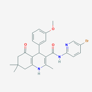 molecular formula C25H26BrN3O3 B304237 N-(5-bromo-2-pyridinyl)-4-(3-methoxyphenyl)-2,7,7-trimethyl-5-oxo-1,4,5,6,7,8-hexahydro-3-quinolinecarboxamide 
