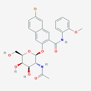 3-[(2S,3R,4R,5R,6R)-3-Acetamido-4,5-dihydroxy-6-(hydroxymethyl)oxan-2-yl]oxy-7-bromo-N-(2-methoxyphenyl)naphthalene-2-carboxamide