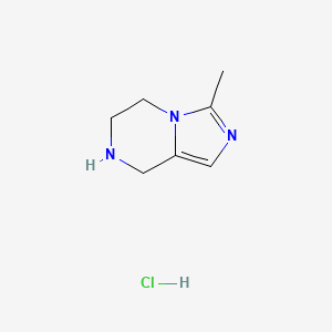 molecular formula C7H12ClN3 B3042377 3-甲基-5,6,7,8-四氢咪唑并[1,5-a]吡嗪盐酸盐 CAS No. 601515-50-8