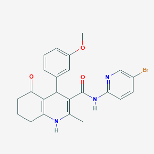 N-(5-bromo-2-pyridinyl)-4-(3-methoxyphenyl)-2-methyl-5-oxo-1,4,5,6,7,8-hexahydro-3-quinolinecarboxamide