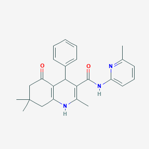 molecular formula C25H27N3O2 B304240 2,7,7-trimethyl-N-(6-methyl-2-pyridinyl)-5-oxo-4-phenyl-1,4,5,6,7,8-hexahydro-3-quinolinecarboxamide 