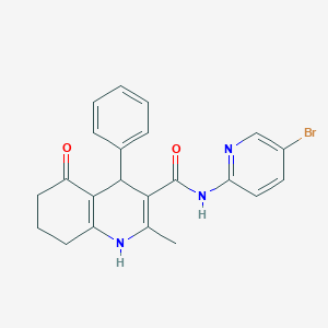 molecular formula C22H20BrN3O2 B304241 N-(5-bromo-2-pyridinyl)-2-methyl-5-oxo-4-phenyl-1,4,5,6,7,8-hexahydro-3-quinolinecarboxamide 