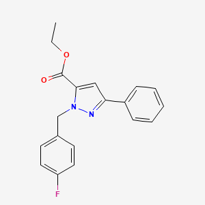molecular formula C19H17FN2O2 B3042413 Ethyl 1-(4-fluorobenzyl)-3-phenyl-1H-pyrazole-5-carboxylate CAS No. 618070-55-6