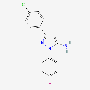 molecular formula C15H11ClFN3 B3042424 3-(4-Chlorophenyl)-1-(4-fluorophenyl)-1H-pyrazol-5-amine CAS No. 618098-13-8