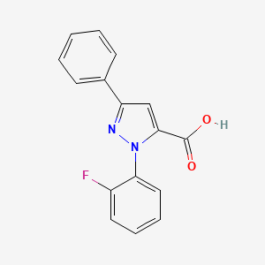molecular formula C16H11FN2O2 B3042429 1-(2-Fluorophenyl)-3-phenyl-1H-pyrazole-5-carboxylic acid CAS No. 618102-02-6