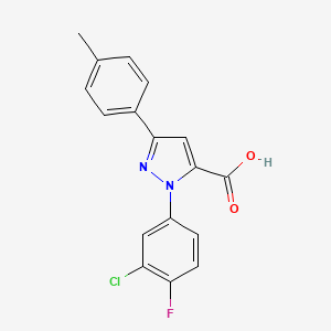 molecular formula C17H12ClFN2O2 B3042431 1-(3-Chloro-4-fluorophenyl)-3-P-tolyl-1H-pyrazole-5-carboxylic acid CAS No. 618102-16-2