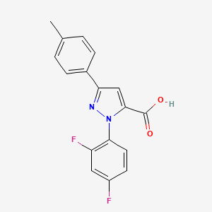 molecular formula C17H12F2N2O2 B3042432 1-(2,4-Difluorophenyl)-3-p-tolyl-1h-pyrazole-5-carboxylic acid CAS No. 618102-18-4