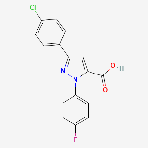 molecular formula C16H10ClFN2O2 B3042434 3-(4-Chlorophenyl)-1-(4-fluorophenyl)-1H-pyrazole-5-carboxylic acid CAS No. 618102-39-9