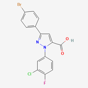 3-(4-Bromophenyl)-1-(3-chloro-4-fluorophenyl)-1H-pyrazole-5-carboxylic acid