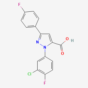 1-(3-Chloro-4-fluorophenyl)-3-(4-fluorophenyl)-1H-pyrazole-5-carboxylic acid
