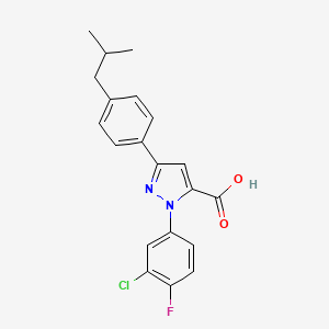 1-(3-Chloro-4-fluorophenyl)-3-(4-isobutylphenyl)-1H-pyrazole-5-carboxylic acid