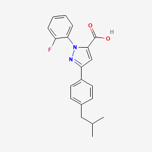 molecular formula C20H19FN2O2 B3042449 1-(2-Fluorophenyl)-3-(4-isobutylphenyl)-1H-pyrazole-5-carboxylic acid CAS No. 618103-04-1