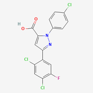 molecular formula C16H8Cl3FN2O2 B3042452 3-(2,4-Dichloro-5-fluorophenyl)-1-(4-chlorophenyl)-1H-pyrazole-5-carboxylic acid CAS No. 618382-92-6