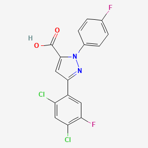 molecular formula C16H8Cl2F2N2O2 B3042453 3-(2,4-dichloro-5-fluorophenyl)-1-(4-fluorophenyl)-1H-pyrazole-5-carboxylic acid CAS No. 618382-93-7