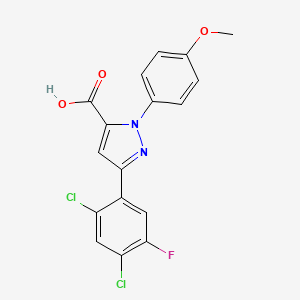 3-(2,4-dichloro-5-fluorophenyl)-1-(4-methoxyphenyl)-1H-pyrazole-5-carboxylic acid