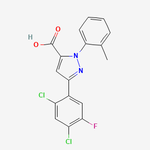 molecular formula C17H11Cl2FN2O2 B3042455 3-(2,4-Dichloro-5-fluorophenyl)-1-(2-methylphenyl)-1H-pyrazole-5-carboxylic acid CAS No. 618382-95-9