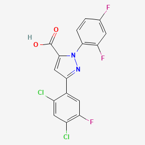 molecular formula C16H7Cl2F3N2O2 B3042457 3-(2,4-dichloro-5-fluorophenyl)-1-(2,4-difluorophenyl)-1H-pyrazole-5-carboxylic acid CAS No. 618382-97-1