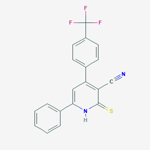 molecular formula C19H11F3N2S B304246 6-Phenyl-2-sulfanyl-4-[4-(trifluoromethyl)phenyl]nicotinonitrile 