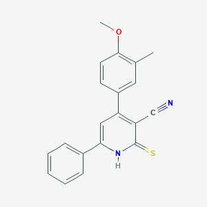 molecular formula C20H16N2OS B304247 4-(4-Methoxy-3-methylphenyl)-6-phenyl-2-sulfanylnicotinonitrile 
