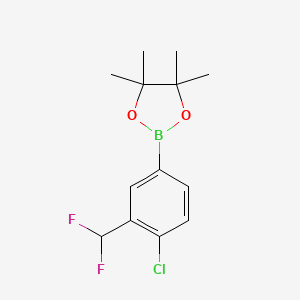 molecular formula C13H16BClF2O2 B3042474 2-(4-Chloro-3-difluoromethyl-phenyl)-4,4,5,5-tetramethyl-[1,3,2]dioxaborolane CAS No. 627526-06-1