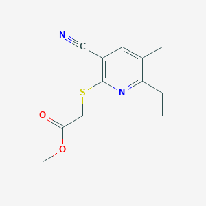 molecular formula C12H14N2O2S B3042483 Methyl [(3-cyano-6-ethyl-5-methylpyridin-2-yl)thio]acetate CAS No. 632291-79-3