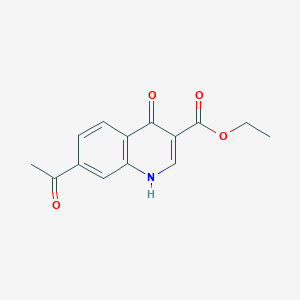 molecular formula C14H13NO4 B3042490 Ethyl 7-acetyl-4-oxo-1,4-dihydroquinoline-3-carboxylate CAS No. 63463-16-1