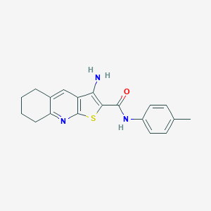 molecular formula C19H19N3OS B304250 3-amino-N-(4-methylphenyl)-5,6,7,8-tetrahydrothieno[2,3-b]quinoline-2-carboxamide 