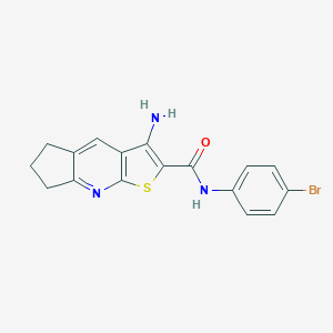 molecular formula C17H14BrN3OS B304251 6-amino-N-(4-bromophenyl)-4-thia-2-azatricyclo[7.3.0.03,7]dodeca-1,3(7),5,8-tetraene-5-carboxamide 