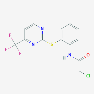 2-chloro-N-(2-{[4-(trifluoromethyl)pyrimidin-2-yl]thio}phenyl)acetamide