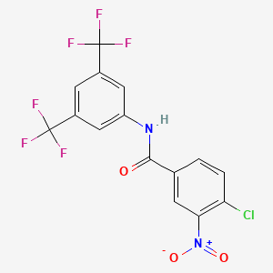 molecular formula C15H7ClF6N2O3 B3042518 N-[3,5-bis(trifluoromethyl)phenyl]-4-chloro-3-nitrobenzamide CAS No. 646456-08-8