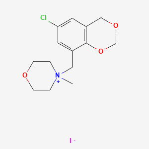 4-[(6-chloro-4H-1,3-benzodioxin-8-yl)methyl]-4-methyl-1,4-oxazinan-4-ium iodide